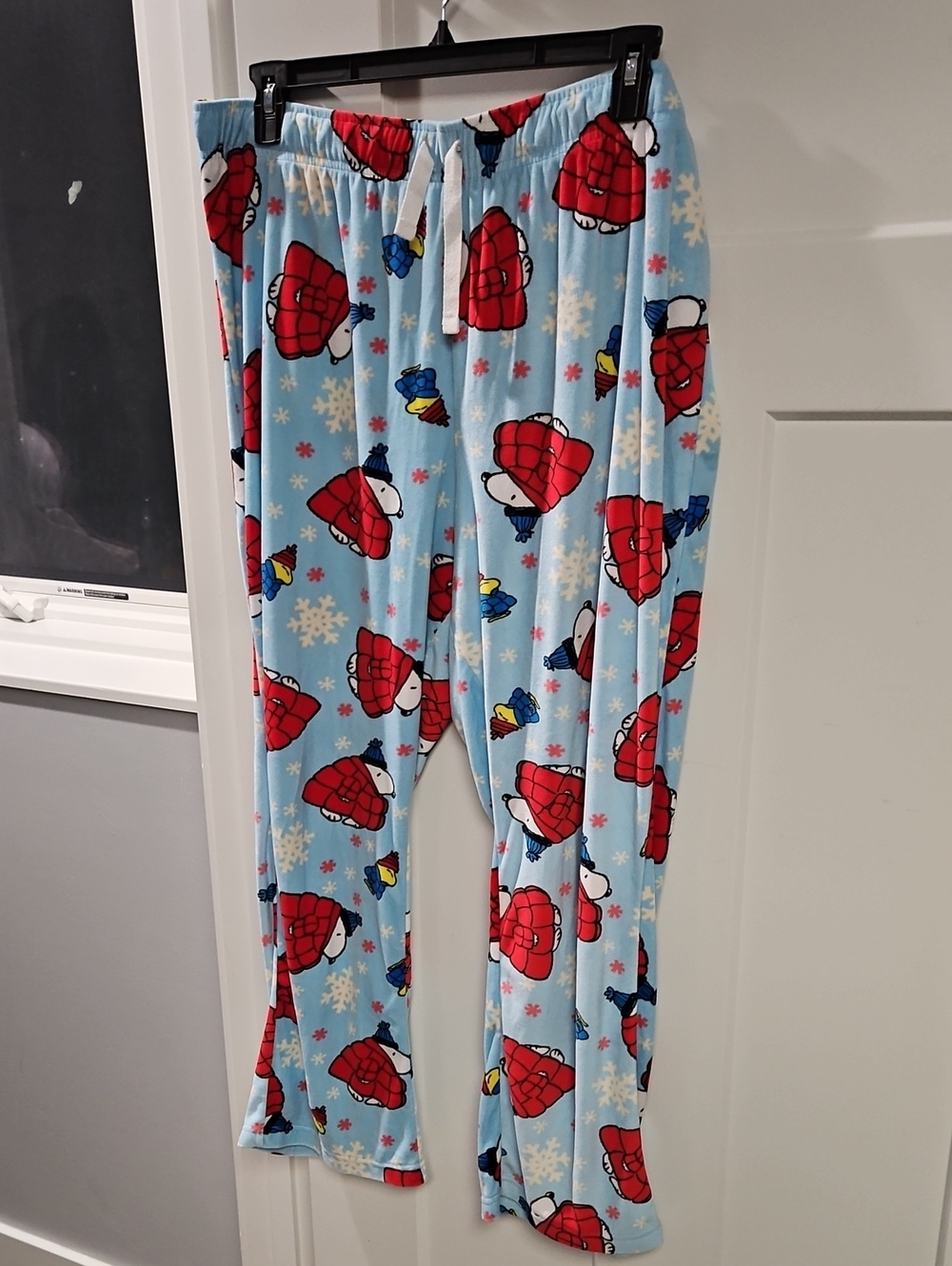 Peanuts Light Blue Pajama Pants with Red Penguin Print